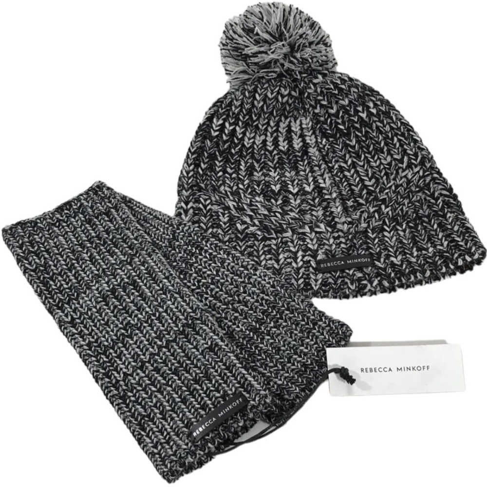 NWT Rebecca Minkoff Beanie Tuque Hat and ArmWarmer Gloves Set